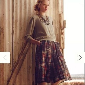 Anthropologie Multicolor A-Line Pleated Skirt